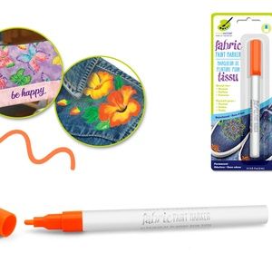 Permanent Fabric Paint Marker (Neon Orange)